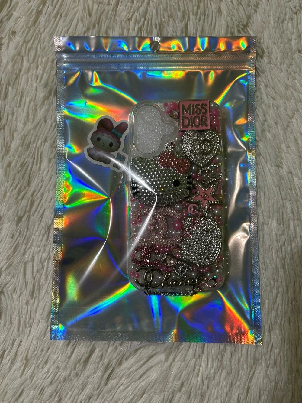Handmade iPhone 16 Junk Case Bling Hello Kitty Kawaii Luxury Pink Y2K